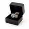 Bague 59 Bague années 90 en or jaune 18 ct, topaze bleue et diamants 58 Facettes 188/D SHD 94/26