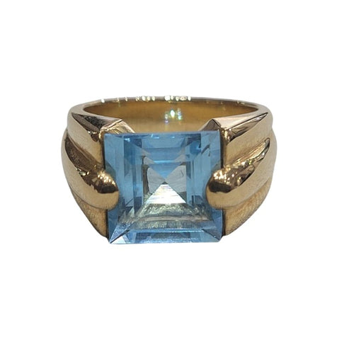 Bague Bague - Topaze sky taille escalier 5,56 ct en or 18k 58 Facettes S115