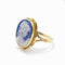 Bague 54 Bague camée sur porcelaine bleue en or jaune 18k 58 Facettes 246