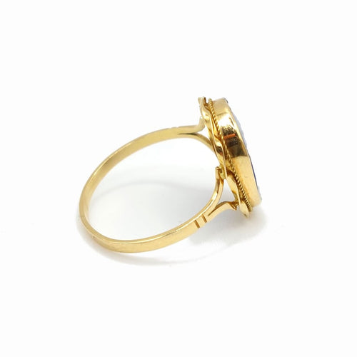 Bague 54 Bague camée sur porcelaine bleue en or jaune 18k 58 Facettes 246