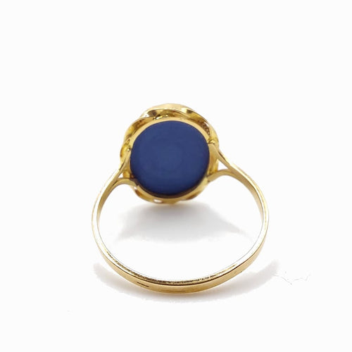 Bague 54 Bague camée sur porcelaine bleue en or jaune 18k 58 Facettes 246