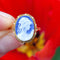 Bague 54 Bague camée sur porcelaine bleue en or jaune 18k 58 Facettes 246