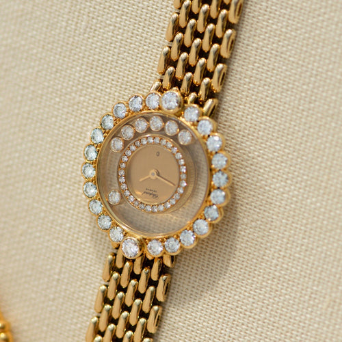 Montre Chopard Happy Diamonds - Montre femme en or jaune 18k et diamants 58 Facettes 3292