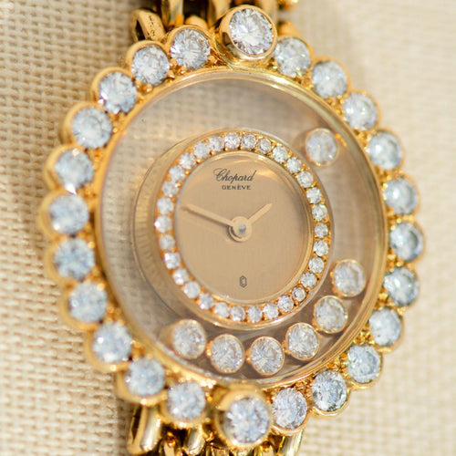 Montre Chopard Happy Diamonds - Montre femme en or jaune 18k et diamants 58 Facettes 3292