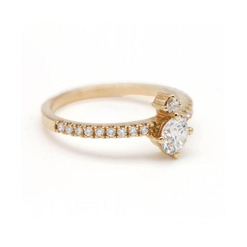 Bague Bague en or rose 18 ct avec diamants de laboratoire 1,00 ct 58 Facettes UKD362910MM