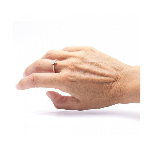 Bague Bague en or rose 18 ct avec diamants de laboratoire 1,00 ct 58 Facettes UKD362910MM