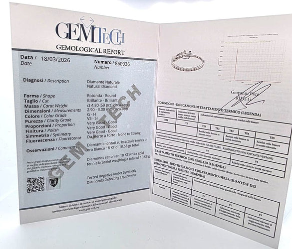 Bracelet Bracelet tennis en or blanc 18 ct avec diamants 58 Facettes 145/A