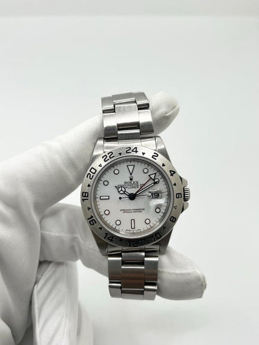 Montre Rolex Explorer II - Montre automatique acier cadran blanc réf. 16570 58 Facettes 1563