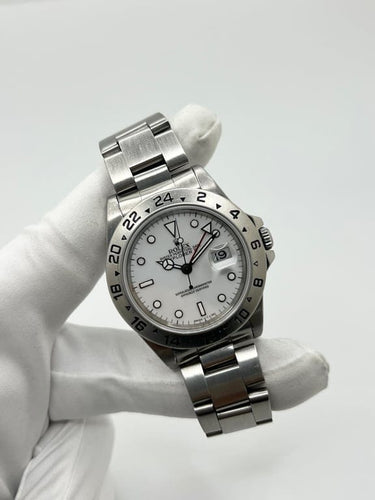 Montre Rolex Explorer II - Montre automatique acier cadran blanc réf. 16570 58 Facettes 1563