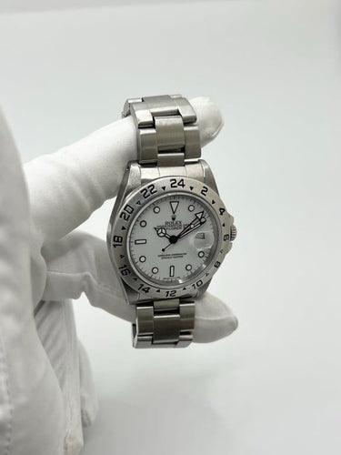 Montre Rolex Explorer II - Montre automatique acier cadran blanc réf. 16570 58 Facettes 1563