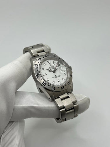 Montre Rolex Explorer II - Montre automatique acier cadran blanc réf. 16570 58 Facettes 1563