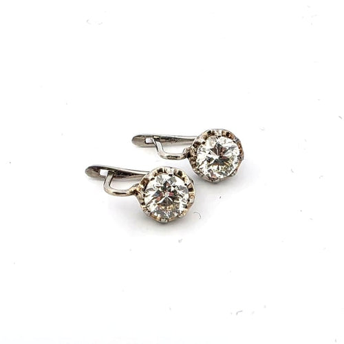 Boucles d'oreilles Boucles d’oreilles années 1930 en or blanc 18 kt avec diamants 58 Facettes 654/B OC