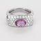 Bague 53 Bague type chevalière en or gris, diamants et saphir rose 58 Facettes ARL0991X2-1
