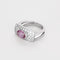 Bague 53 Bague type chevalière en or gris, diamants et saphir rose 58 Facettes ARL0991X2-1
