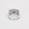 Bague 53 Bague type chevalière en or gris, diamants et saphir rose 58 Facettes ARL0991X2-1