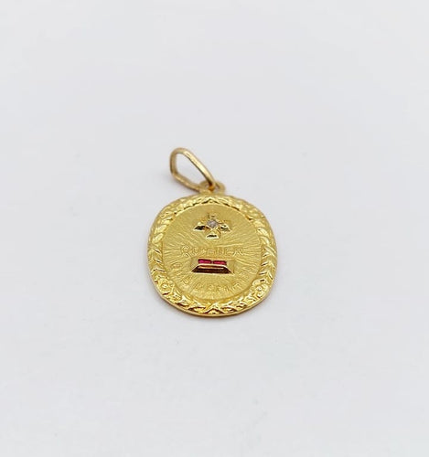 Pendentif Augis - Pendentif médaille d'amour en or 18k, diamant et rubis 58 Facettes A06806