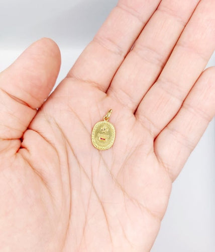 Pendentif Augis - Pendentif médaille d'amour en or 18k, diamant et rubis 58 Facettes A06806