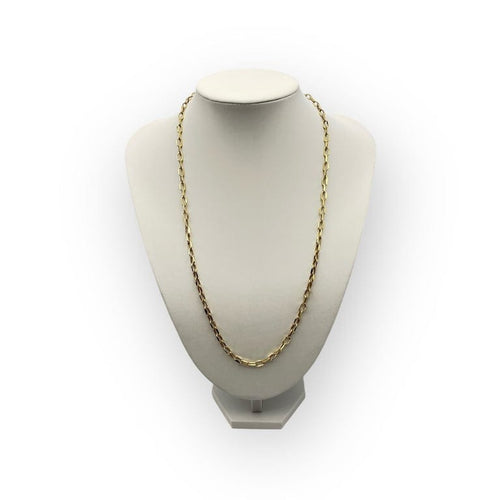 Collier Chaîne maille forçat large en or jaune 585, 60 cm 58 Facettes 149067569