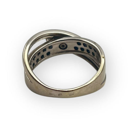 Bague 52 Bague en or blanc 750 - Diamants blancs et noirs 58 Facettes 149067563