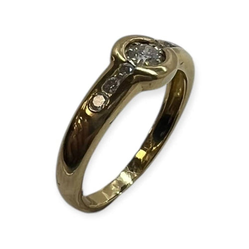 Bague 48 Bague en or jaune 18K (750) avec 7 diamants 58 Facettes 330093760