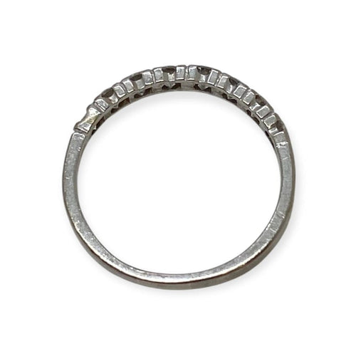 Bague 56 Alliance demi-tour - Bague en or blanc 750 sertie de diamants 58 Facettes 330092196