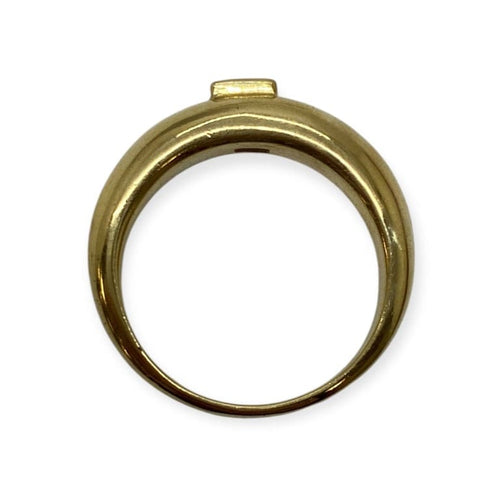 Bague 59 Bague jonc en or jaune 750 sertie d’un diamant taille baguette 58 Facettes 330092234