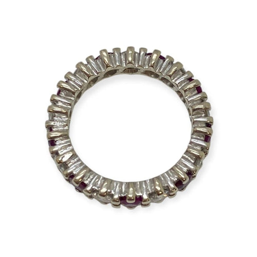 Bague 49 Bague en or blanc 18K sertie de diamants et rubis 58 Facettes 330091349