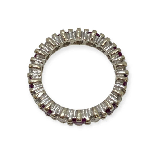 Bague 49 Bague en or blanc 18K sertie de diamants et rubis 58 Facettes 330091349