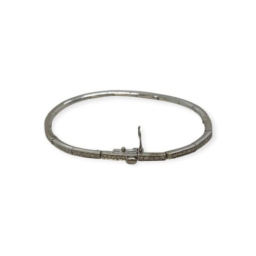 Bracelet Bracelet jonc articulé en or blanc 750 serti de diamants 58 Facettes 330091054