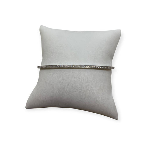 Bracelet Bracelet jonc articulé en or blanc 750 serti de diamants 58 Facettes 330091054