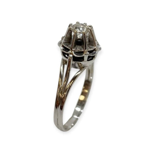 Bague 56 Bague solitaire diamant en or blanc 750 58 Facettes 330092440