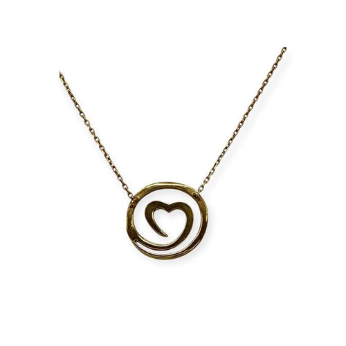 Collier Collier cœur cerclé en or jaune 750 (18K) 58 Facettes 330092376