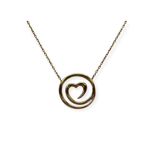 Collier Collier cœur cerclé en or jaune 750 (18K) 58 Facettes 330092376
