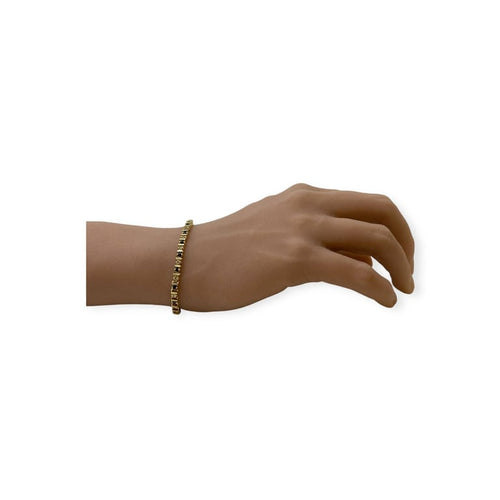 Bracelet Bracelet ligne en or jaune 14K serti de saphirs et diamants 58 Facettes 330092350