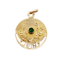 Pendentif Pendentif médaille Art nouveau en or rose 18k, pierre verte (juin) 58 Facettes A06812