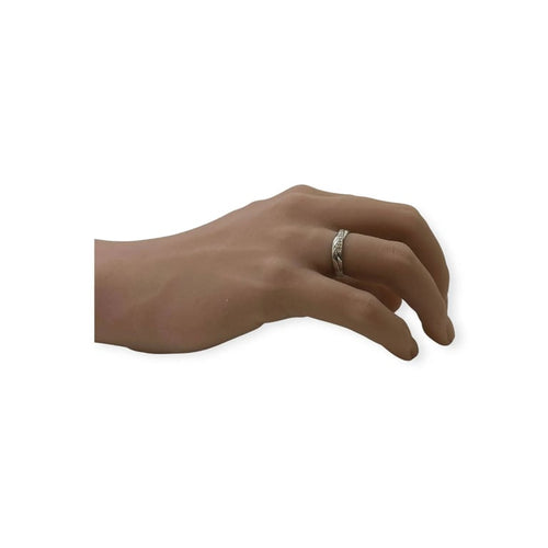 Bague 49 Bague croisée sertie de diamants en or blanc 750 58 Facettes 330090500