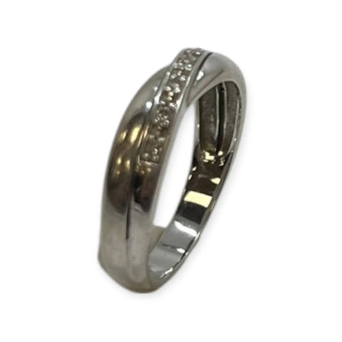 Bague 49 Bague croisée sertie de diamants en or blanc 750 58 Facettes 330090500