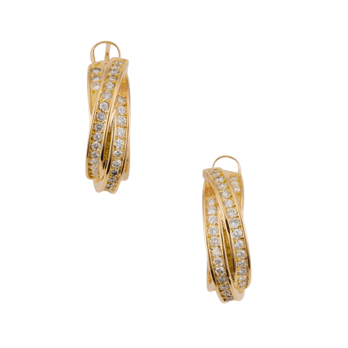 Boucles d'oreilles Cartier Trinity - Boucles d'oreilles en or jaune et diamants 58 Facettes 264