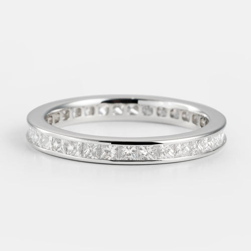 Bague 55 FRED - Alliance en platine et diamants taille princesse 58 Facettes 259