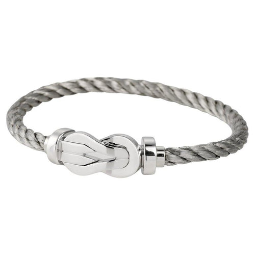 Bracelet FRED Chance Infinie - Bracelet grand modèle en or blanc 18k et acier 58 Facettes 01