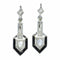 Boucles d'oreilles Boucles d'oreilles Art Déco en diamants et onyx avec pendants en diamants en forme de poire 58 Facettes 26019-0136