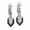 Boucles d'oreilles Boucles d'oreilles Art Déco en diamants et onyx avec pendants en diamants en forme de poire 58 Facettes 26019-0136