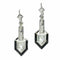Boucles d'oreilles Boucles d'oreilles Art Déco en diamants et onyx avec pendants en diamants en forme de poire 58 Facettes 26019-0136