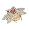 Broche Broche abeille de l'entre-deux-guerres avec diamants et rubis en or et argent 58 Facettes 26050-0263