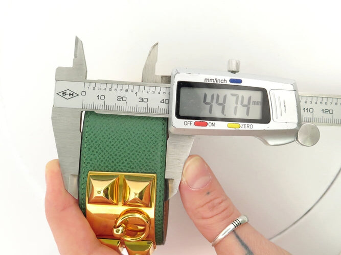 Bracelet Hermès Collier de Chien Médor - Bracelet en cuir Epsom vert 58 Facettes 273702