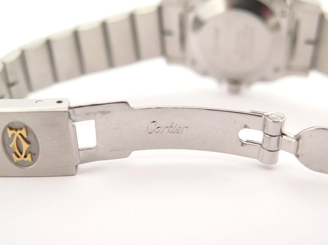 Montre Cartier Santos Galbée 1567 - Montre quartz or et acier 24 mm 58 Facettes 273199