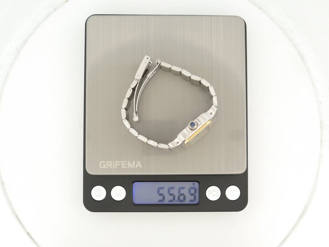 Montre Cartier Santos Galbée 1567 - Montre quartz or et acier 24 mm 58 Facettes 273199