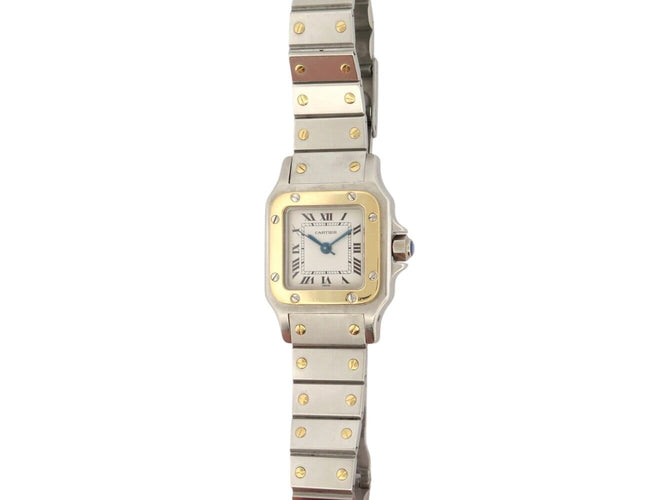 Montre Cartier Santos Galbée 1567 - Montre quartz or et acier 24 mm 58 Facettes 273199