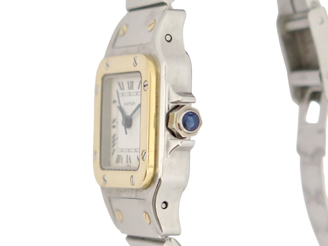 Montre Cartier Santos Galbée 1567 - Montre quartz or et acier 24 mm 58 Facettes 273199