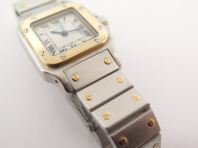 Montre Cartier Santos Galbée 1567 - Montre quartz or et acier 24 mm 58 Facettes 273199